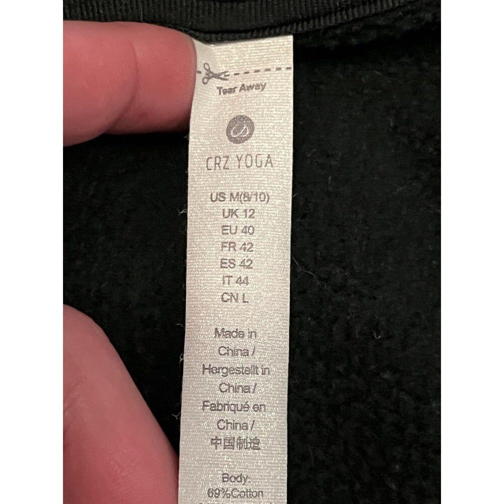 CRZ YOGA Hoodie Womens Medium Black Fleece 1/2 Zip Thumbholes Sweatshirt - Picture 6 of 7